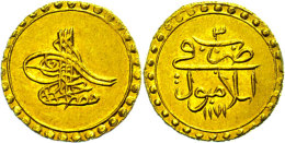 Altin, (3,50g), 1757-1774, (1171/3 AH), Mustava III., KM 338, Vz.  VzAltin, (3, 50g), 1757-1774, (1171 / 3... - Turquia