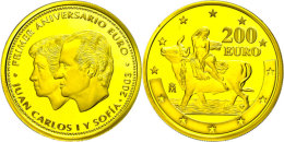 200 Euro, Gold, 2003, Europa Auf Stier, 13,50g Fein, KM 1075, In Kapsel, PP.  PP200 Euro, Gold, 2003, Europe On... - Otros & Sin Clasificación