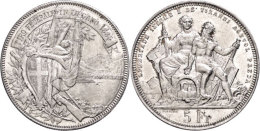 5 Franken, 1883, Lugano, HMZ 2-1343n, Vz.  Vz5 Franc, 1883, Lugano, HMZ 2-1343n, Extremley Fine  Vz - Other & Unclassified