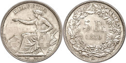 5 Franken, 1850, HMZ 2-1197a, Vz.  Vz5 Franc, 1850, HMZ 2-1197a, Extremley Fine  Vz - Other & Unclassified