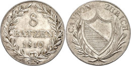 Zürich, 8 Batzen, 1810, HMZ 2-1175a, F.vz.  Zurich, 8 Batzen, 1810, HMZ 2-1175a, F. Extremley Fine - Otros & Sin Clasificación