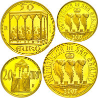 Set Zu 20 Und 50 Euro, Gold, 2003, Capella Degli Scrovegni, Fb. 92/93, Mit Zertifikat In Ausgabeschatulle, PP. ... - San Marino