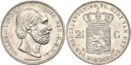 2 1/2 Gulden, 1870, Wilhelm III., Schulman 596, Avers Etwas Berieben, Kl. Rf., Vz+.  2 + Guilder, 1870, Wilhelm... - Autres & Non Classés