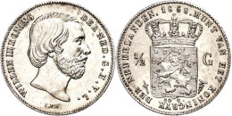 1/2 Gulden, 1858, Wilhelm III., Schulman 625, Avers Etwas Berieben, Vz.  Vz1 / 2 Guilder, 1858, Wilhelm III.,... - Other & Unclassified