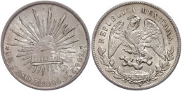 Peso, 1900, Zacatecas, ZsFZ, KM 409.3, Abrieb Auf Avers, Stempelfehler, Vz-st.  Vz-stPeso, 1900, Zacatecas,... - México