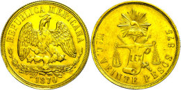 20 Pesos, Gold, 1870, Mo-C, Fb. 119, Randschlag, Ss-vz.  Ss-vz20 Peso, Gold, 1870, Mo-C, Fb. 119, Edge Bump,... - Mexico