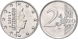 2 Euro, 2002, Henri, Geprägt Auf Einer Ganzen Nickelronde (8,77g), Riffelrand, Kl. Rf., Vz. Sehr Selten! ... - Luxembourg