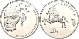20 Euro, 2015, Mykolas Kelopas Oginskis, Im Papieretui Mit Kapsel Und Zertifikat, Auflage Nur 3.000 Stück,... - Lituanie