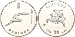 50 Litu, 2007, XXIX. Olympische Sommerspiele In Beijing, KM 152, Schön 85, Im Papieretui Mit Kapsel Und... - Lithuania