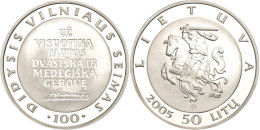 50 Litu, 2005, 100 Jahre Parlament In Vilnius, KM 147, Schön 78, Im Papieretui Mit Kapsel Und Zertifikat,... - Lithuania