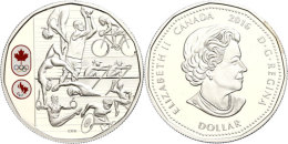 1 Dollar, 2016, Olympische Spiele Rio (Tampondruck), Im Etui Mit OVP Und Zertifikat (ohne Kapsel), PP.  PP1... - Canada