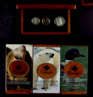 2004, Set Zu 1, 2 Und 8 Dollars, Tiermotive - Eistaucher, Eisbär Und Graubär (ohne Briefmarken),... - Canada