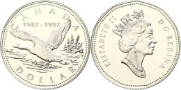 1 Dollar, 1997, 10 Jahre Dollarmünzen Mit Dem Eistaucher, KM 296, Schön 287, Im Etui Mit OVP Und... - Canada