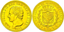 Sardinien, 80 Lire, Gold, 1825, Karl Felix, Münzzeichen Adler, Fb 1132, Vz  VzSardinia, 80 Liras, Gold,... - Other & Unclassified