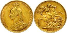 Sovereign, 1891, Victoria, Fb. 392, Ss.  SsSovereign, 1891, Victoria, Fb. 392, Very Fine.  Ss - Andere & Zonder Classificatie