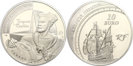 10 Euro, 2011, Segelschiff Grande Hermine - Jacques Cartier, KM 1795, Schön 1186, Im Etui Mit OVP Und... - Other & Unclassified