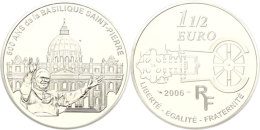 1,5 Euro, 2006, 500 Jahre Basilica Di San Pietro In Vaticano, KM 1455, Schön 845, Im Etui Mit OVP Und... - Autres & Non Classés