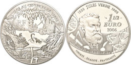 1,5 Euro, 2006, 100. Todestag Von Jules Verne - Reise Zum Mittelpunkt Der Erde, KM 2064, Schön 870, Im Etui... - Otros & Sin Clasificación