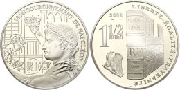 1,5 Euro, 2004, Kaiserkrönung Von Napoleon I., KM 1844, Schön 768, Im Etui Mit OVP Und Zertifikat,... - Other & Unclassified