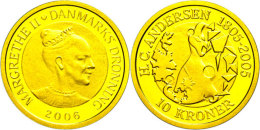 10 Kronen, Gold, 2006, Die Schneekönigin, 7,78g Fein, KM 915, Mit Zertifikat In Ausgabeschatulle, PP. ... - Dinamarca