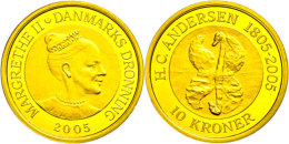 10 Kronen, Gold, 2005, Das Hässliche Entlein, 7,78g Fein, KM 907, Mit Zertifikat In Ausgabeschatulle, PP. ... - Dinamarca