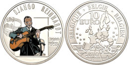 10 Euro, 2010, 100. Geburtstag Von Django Reinhardt - Tampondruck, KM 291, Schön 276, Im Etui Mit Kapsel Und... - Other & Unclassified