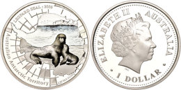 1 Dollar, 2005, Australisches Antarktisterritorium - Seeleoparden (Tampondruck), Im Etui Mit OVP Und Zertifikat,... - Autres & Non Classés