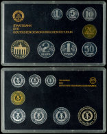 1 Pfennig Bis 5 Mark, 1989, Kursmünzensatz, Brandenburger Tor, Auflage Nur 2.300 Stück, In Hartplastik,... - Sets De Acuñados &  Sets De Pruebas