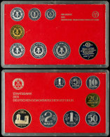 1 Pfennig Bis 5 Mark, 1985, Kursmünzensatz, Dresdener Frauenkirche, Auflage Nur 2.816 Stück, In... - Sets De Acuñados &  Sets De Pruebas