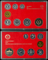 1 Pfennig Bis 5 Mark, 1984, Kursmünzensatz, Brandenburger Tor, Auflage Nur 3.015 Stück, In Hartplastik,... - Mint Sets & Proof Sets