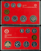 1 Pfennig Bis 5 Mark, 1983, Kursmünzensatz, Meißener Dom, Auflage Nur 2.550 Stück, In Hartplastik,... - Mint Sets & Proof Sets
