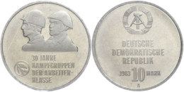 10 Mark, 1983, 30 Jahre Kampfgruppen, In Hartplastik Verplombt, PP., Katalog: J. 1593 PP10 Mark, 1983, 30 Years... - Other & Unclassified