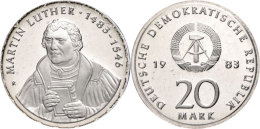 20 Mark, 1983, Luther, In Hartplastik Verplombt, PP., Katalog: J. 1591 PP20 Mark, 1983, Luther, In UPVC Sealed,... - Other & Unclassified