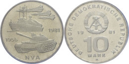 10 Mark, 1981, 25 Jahre NVA, In Hartplastik Verplombt, PP., Katalog: J. 1578 PP10 Mark, 1981, 25 Years NVA, In... - Other & Unclassified