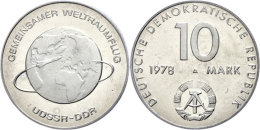 10 Mark, 1978, Weltraumflug, In Hartplastik Verplombt, PP., Katalog: J. 1568 PP10 Mark, 1978, World Space... - Otros & Sin Clasificación