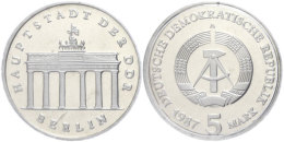 5 Mark, 1987, Brandenburger Tor, In Hartplastik Verplombt, PP., Katalog: J. 1536 PP5 Mark, 1987, Brandenburger... - Otros & Sin Clasificación