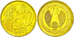 50 Cent, 2002, Stempelkopplung Mit Der Adlerseite Des 1 Euro Stücks (J. 488), Vz., Katalog: J. 487 Vz50... - Other & Unclassified