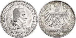 5 Mark, 1955, Schiller, Vz., Katalog: J. 389 Vz5 Mark, 1955, Schiller, Extremley Fine, Catalogue: J. 389 Vz - Other & Unclassified