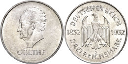 3 Reichsmark, 1932, J, Goethe, Kl. Kratzer, Vz+., Katalog: J. 350 3 Reichmark, 1932, J, Goethe, Small Scratch,... - Otros & Sin Clasificación