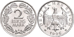 2 Reichsmark, 1926, A, F. St., Katalog: J. 320 2 Reichmark, 1926, A, F. St., Catalogue: J. 320 - Other & Unclassified