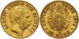 20 Mark, 1876, Albert, Ss-vz., Katalog: J. 262 Ss-vz20 Mark, 1876, Albert, Very Fine To Extremly Fine.,... - Otros & Sin Clasificación