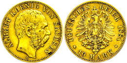 10 Mark, 1881, Albert, Ss., Katalog: J. 261 Ss10 Mark, 1881, Albert, Very Fine., Catalogue: J. 261 Ss - Other & Unclassified