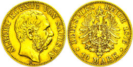 10 Mark, 1875, Albert, Kl. Rf., Ss., Katalog: J. 261 Ss10 Mark, 1875, Albert, Small Edge Nick, Very Fine.,... - Autres & Non Classés