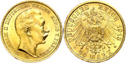 20 Mark, 1913, Wilhelm II., Kleine Randfehler, Vz., Katalog: J. 252 Vz20 Mark, 1913, Wilhelm II., Small Margin... - Other & Unclassified