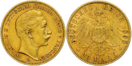 20 Mark, 1898, Wilhelm II., Minimale Randfehler, Ss-vz., Katalog: J. 252 Ss-vz20 Mark, 1898, Wilhelm II.,... - Other & Unclassified
