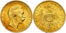 20 Mark, 1897, Wilhelm II., Ss., Katalog: J. 252 Ss20 Mark, 1897, Wilhelm II., Very Fine., Catalogue: J. 252 Ss - Autres & Non Classés