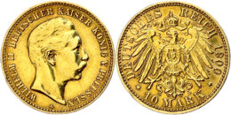 10 Mark, 1900, Wilhelm II., Ss., Katalog: J. 251 Ss10 Mark, 1900, Wilhelm II., Very Fine., Catalogue: J. 251 Ss - Autres & Non Classés