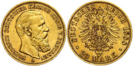 20 Mark, 1888, Friedrich III., Vz., Katalog: J. 248 Vz20 Mark, 1888, Friedrich III., Extremley Fine, Catalogue:... - Otros & Sin Clasificación