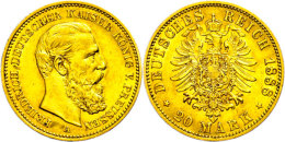 20 Mark, 1888, Friedrich III., Kl. Rf., Ss-vz., Katalog: J. 248 Ss-vz20 Mark, 1888, Friedrich III., Small Edge... - Other & Unclassified