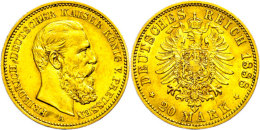 20 Mark, 1888, Friedrich III., Kl. Rf., Ss-vz., Katalog: J. 248 Ss-vz20 Mark, 1888, Friedrich III., Small Edge... - Otros & Sin Clasificación